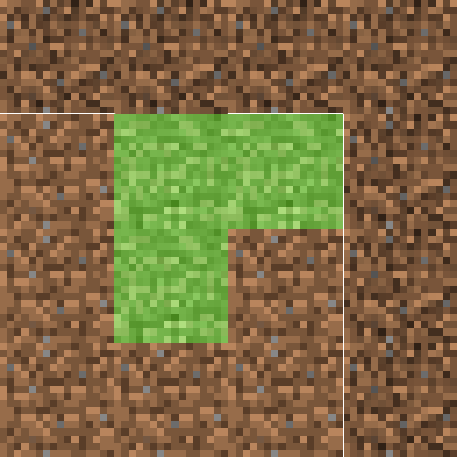 Minecraft dirt to grass graphic