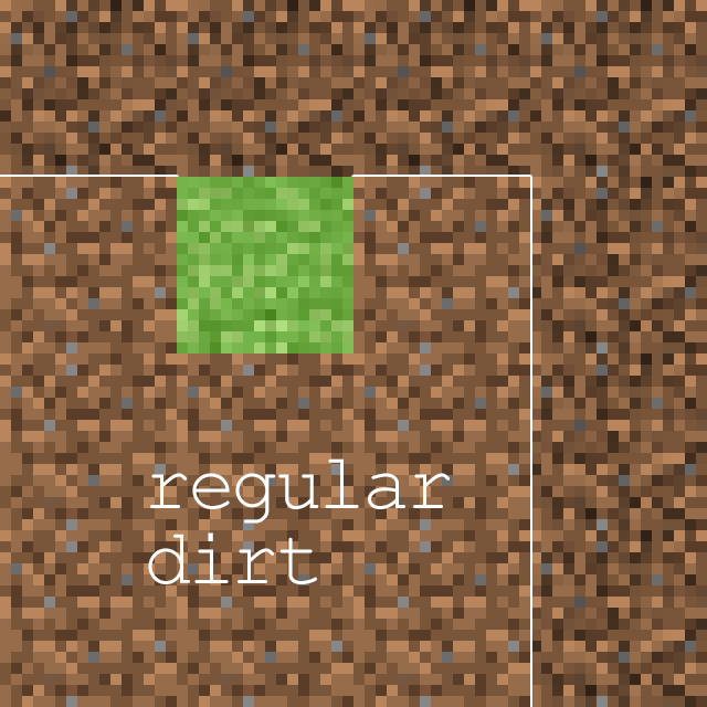 Minecraft dirt to grass graphic